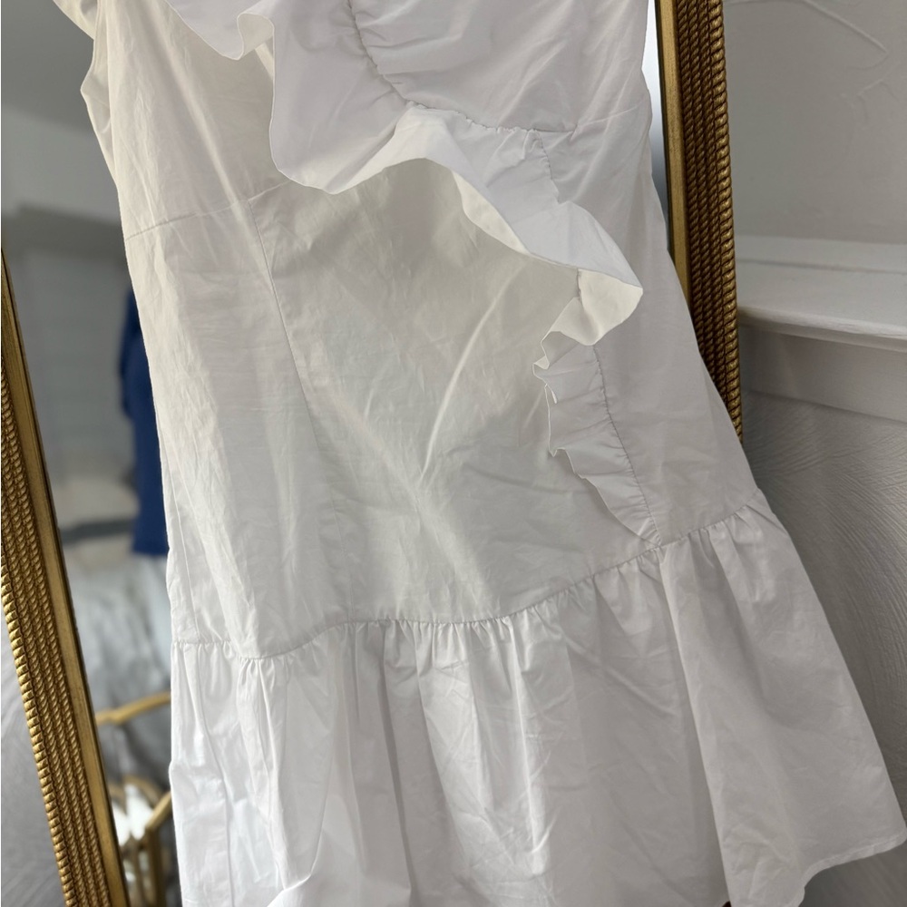 Astr One-Shoulder White Ruffle Mini Dress - Picture 6 of 11